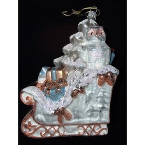 Santa SLEIGH BLOWN GLASS ORNAMENT DILLARD'S TRIMSETTER 5410